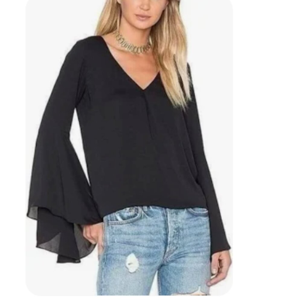 Amanda Uprichard Flare Sleeve Blouse